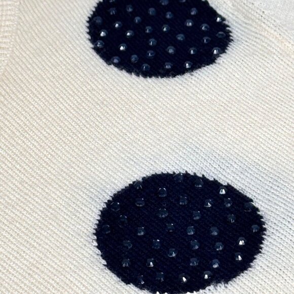 Alice + Olivia Celyn Polkadot Sweater Sz.S Cream Rhinestones ASO Taylor Swift - Picture 13 of 14